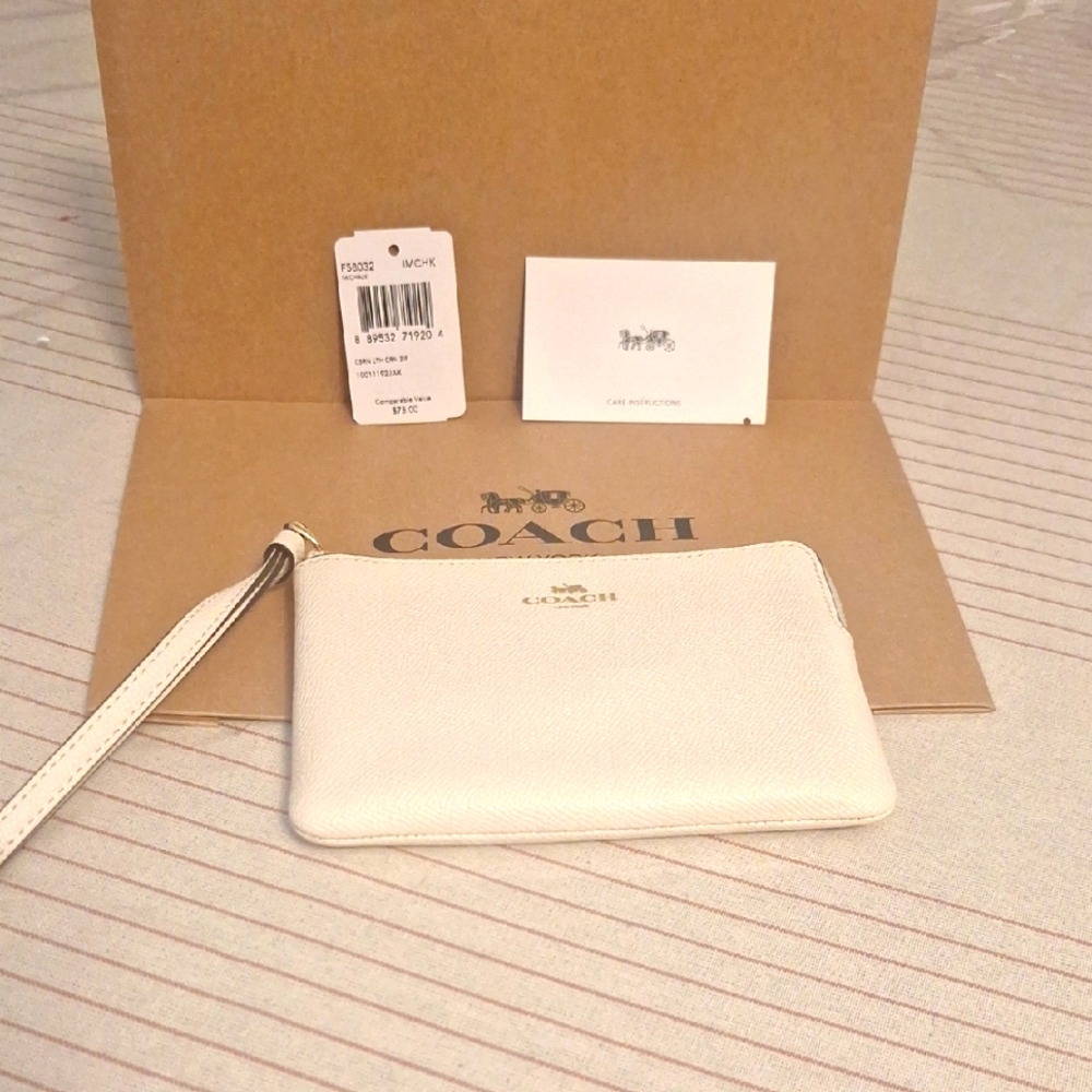 Coach beige Wristlet